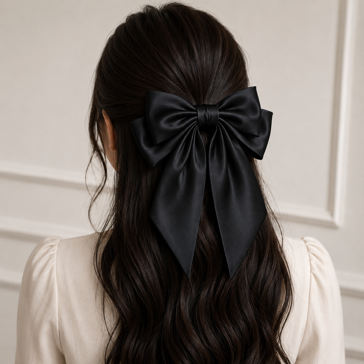 Luxury Long Tail Silk Hair Bow for Girls 1 Luxury Long Tail Silk Hair Bow for Girls – Elegant Hair Accessory
