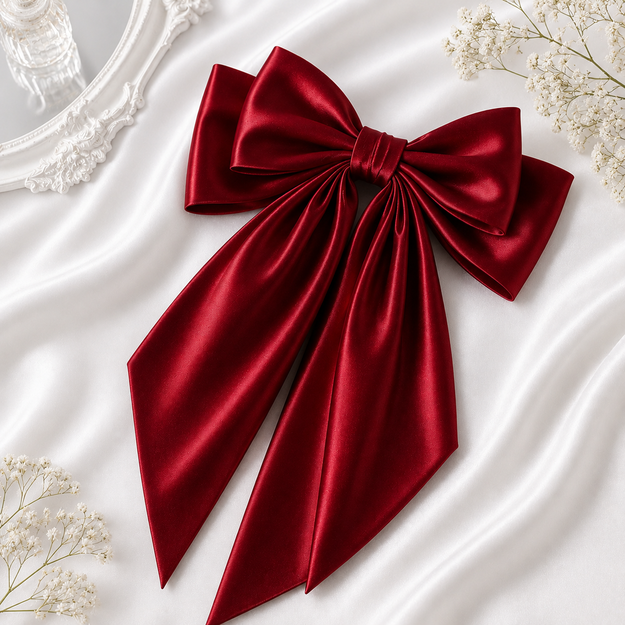Luxury Long Tail Silk Hair Bow for Girls 4 Luxury Long Tail Silk Hair Bow for Girls - Image 4