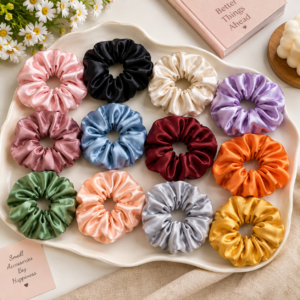Pack of 12 Silk Scrunchies