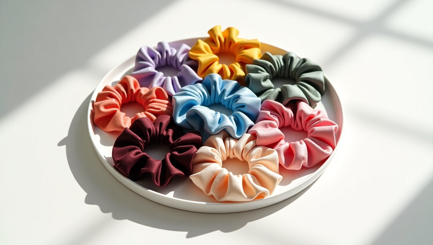 Pack of 8 Silk Scrunchies 3 Pack of 8 Silk Scrunchies - Image 3